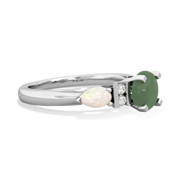 Jade 6Mm Round Eternal Embrace Engagement 14K White Gold ring R2005