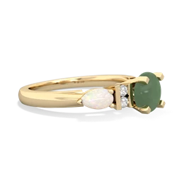 Jade 6Mm Round Eternal Embrace Engagement 14K Yellow Gold ring R2005