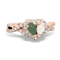 Jade Diamond Twist 'One Heart' 14K Rose Gold ring R2640HRT