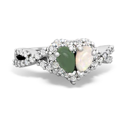 Jade Diamond Twist 'One Heart' 14K White Gold ring R2640HRT