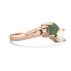 Jade Snuggling Hearts 14K Rose Gold ring R2178