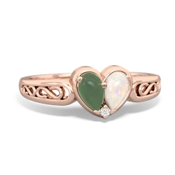 Jade Filligree 'One Heart' 14K Rose Gold ring R5070