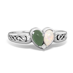 Jade Filligree 'One Heart' 14K White Gold ring R5070