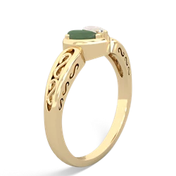 Jade Filligree 'One Heart' 14K Yellow Gold ring R5070