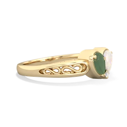 Jade Filligree 'One Heart' 14K Yellow Gold ring R5070