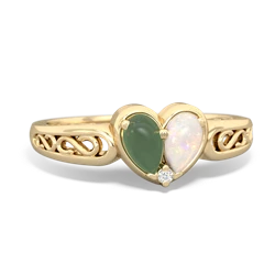 Jade Filligree 'One Heart' 14K Yellow Gold ring R5070