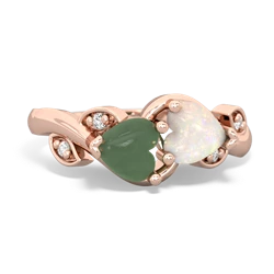 Jade Floral Elegance 14K Rose Gold ring R5790