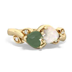 Jade Floral Elegance 14K Yellow Gold ring R5790