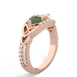 Jade Sparkling Celtic Knot 14K Rose Gold ring R2645