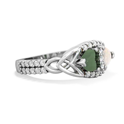 Jade Sparkling Celtic Knot 14K White Gold ring R2645