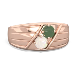 Jade Men's Streamline 14K Rose Gold ring R0460