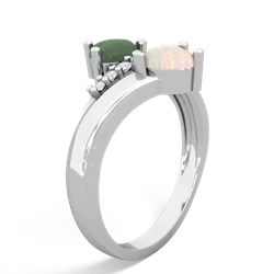 Jade Heart To Heart 14K White Gold ring R2064