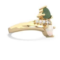 Jade Heart To Heart 14K Yellow Gold ring R2064