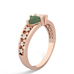 Jade Heart To Heart 14K Rose Gold ring R3342