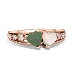 Jade Heart To Heart 14K Rose Gold ring R3342