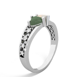 Jade Heart To Heart 14K White Gold ring R3342