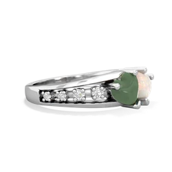 Jade Heart To Heart 14K White Gold ring R3342