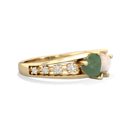 Jade Heart To Heart 14K Yellow Gold ring R3342