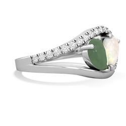 Jade Nestled Heart Keepsake 14K White Gold ring R5650