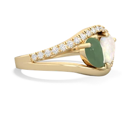 Jade Nestled Heart Keepsake 14K Yellow Gold ring R5650