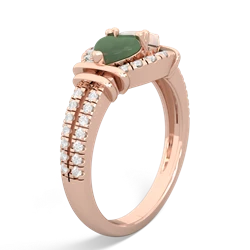 Jade Art-Deco Keepsake 14K Rose Gold ring R5630