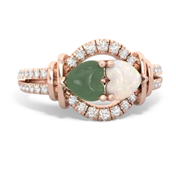 Jade Art-Deco Keepsake 14K Rose Gold ring R5630