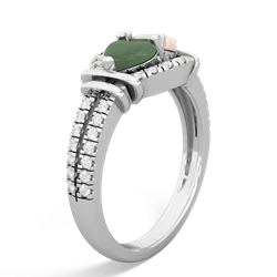 Jade Art-Deco Keepsake 14K White Gold ring R5630