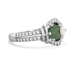 Jade Art-Deco Keepsake 14K White Gold ring R5630