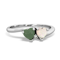 Jade Sweethearts 14K White Gold ring R5260