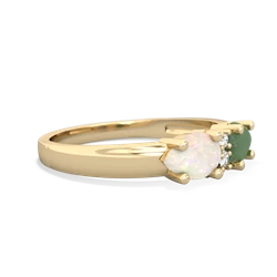 Jade Pear Bowtie 14K Yellow Gold ring R0865