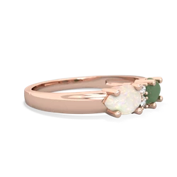 Jade Pear Bowtie 14K Rose Gold ring R0865