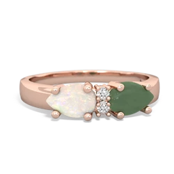 Jade Pear Bowtie 14K Rose Gold ring R0865