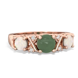 Jade Hugs And Kisses 14K Rose Gold ring R5016