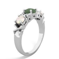 Jade Hugs And Kisses 14K White Gold ring R5016