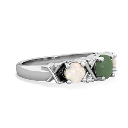 Jade Hugs And Kisses 14K White Gold ring R5016