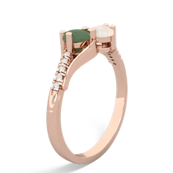 Jade Infinity Pave Two Stone 14K Rose Gold ring R5285