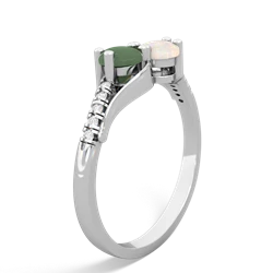 Jade Infinity Pave Two Stone 14K White Gold ring R5285