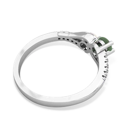 Jade Infinity Pave Two Stone 14K White Gold ring R5285