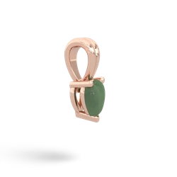 Jade 5Mm Heart Solitaire 14K Rose Gold pendant P1861