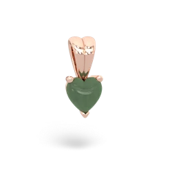 Jade 5Mm Heart Solitaire 14K Rose Gold pendant P1861