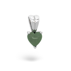 Jade 5Mm Heart Solitaire 14K White Gold pendant P1861