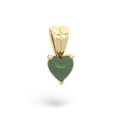 Jade 5Mm Heart Solitaire 14K Yellow Gold pendant P1861