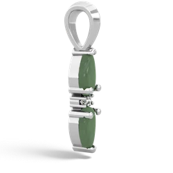 Jade Bowtie Drop 14K White Gold pendant P0865