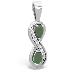 Jade Diamond Infinity 14K White Gold pendant P5390