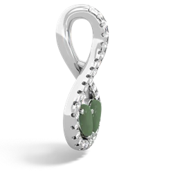 Jade Pave Twist 'One Heart' 14K White Gold pendant P5360