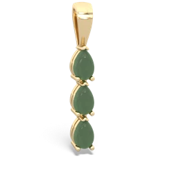 Jade Dew Drops 14K Yellow Gold pendant P2251