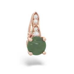 Jade Antique Elegance 14K Rose Gold pendant P3100