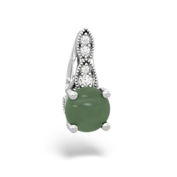 Jade Antique Elegance 14K White Gold pendant P3100