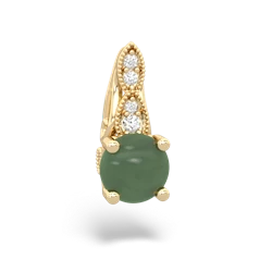 Jade Antique Elegance 14K Yellow Gold pendant P3100