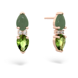 Jade Bowtie Drop 14K Rose Gold earrings E0865